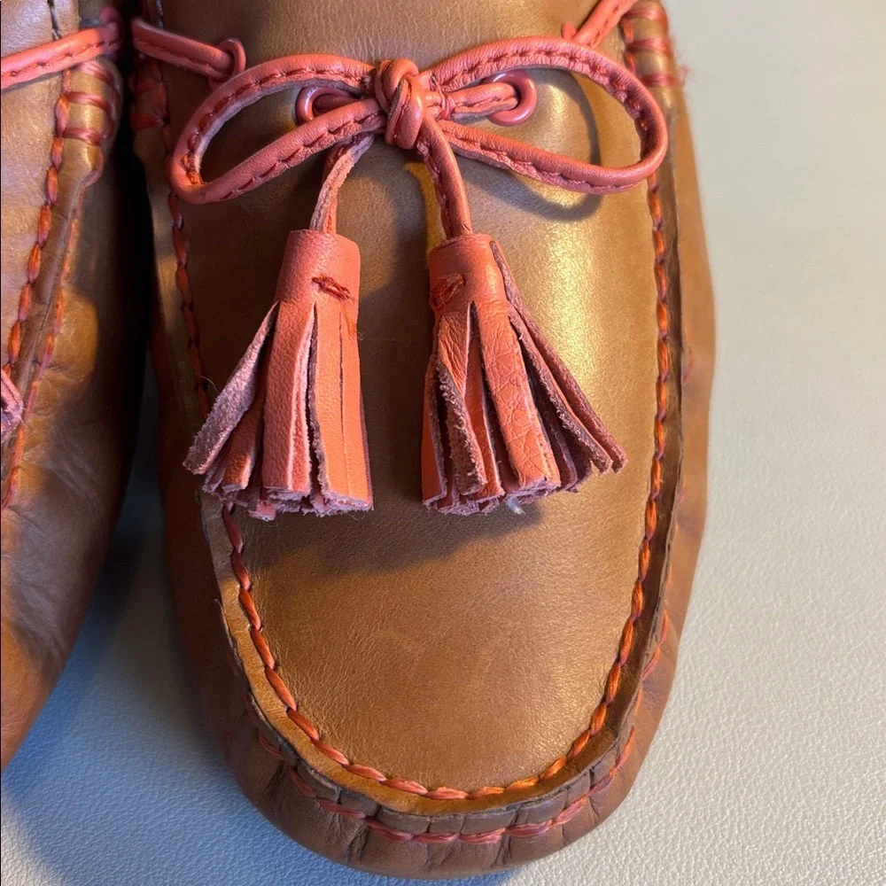 Coach Women's Brown Leather Moccasins with Tassels - Picture 3 of 14